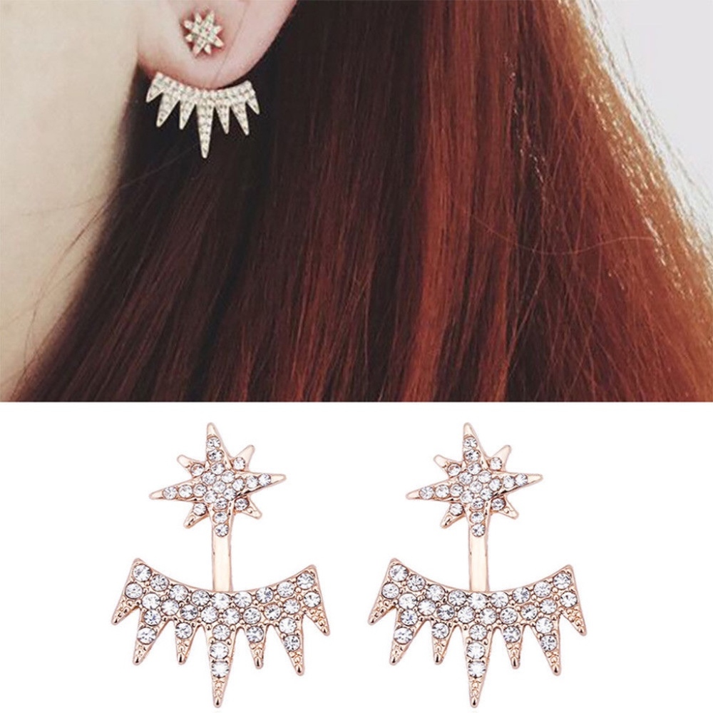 Womens Earrings Multi-piece Jacket Crystal Star
